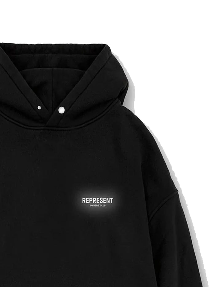 REPRESENT Owners Club Hoodie Black/Reflective - MAISONDEFASHION.COM