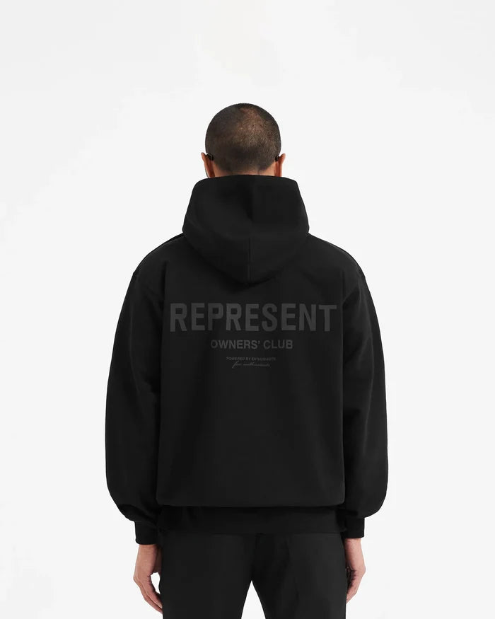 REPRESENT Owners Club Hoodie Black/Reflective - MAISONDEFASHION.COM