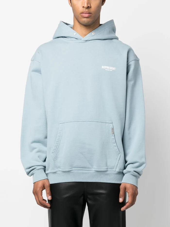 REPRESENT Owners Club Hoodie Powder Blue - MAISONDEFASHION.COM