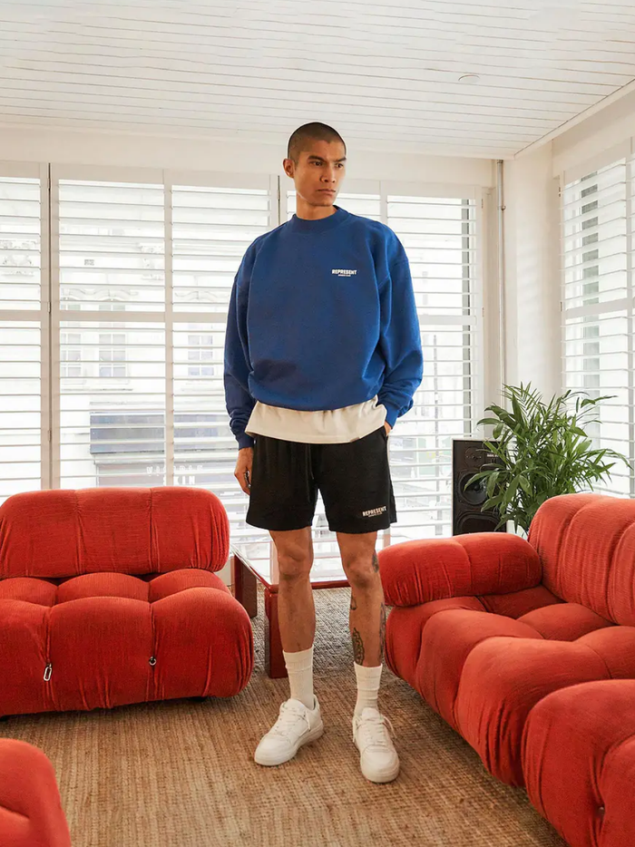 REPRESENT Owners Club Mesh Shorts Black - MAISONDEFASHION.COM