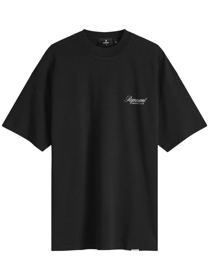 REPRESENT Owners Club Script T-Shirt Black - MAISONDEFASHION.COM