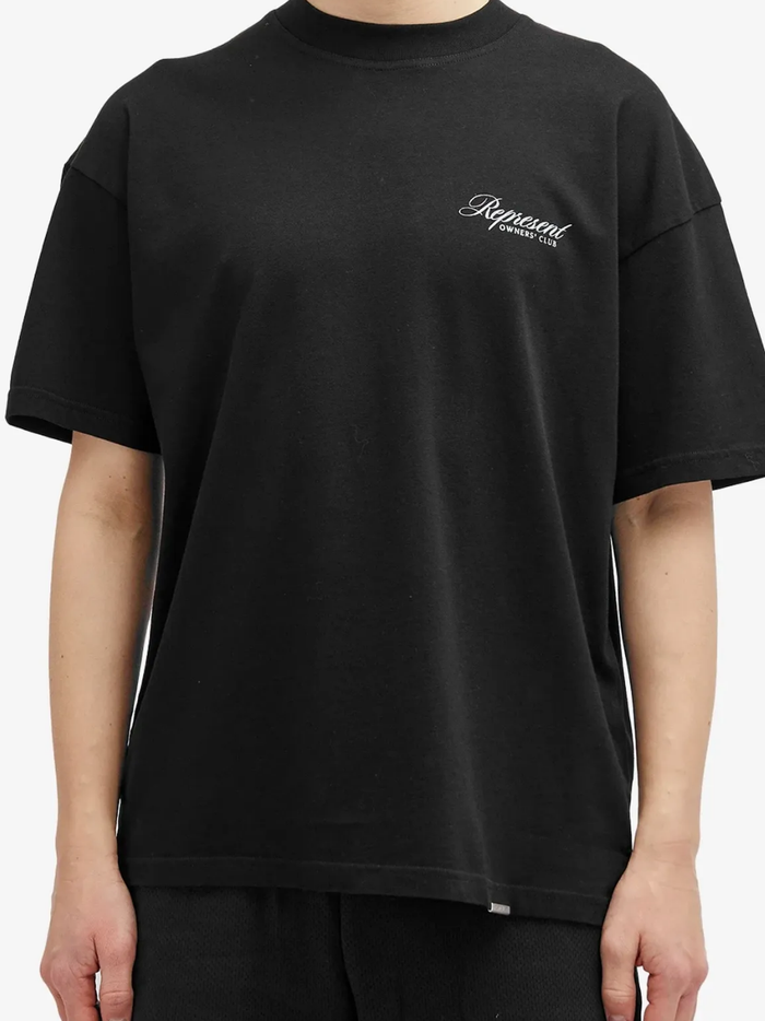 REPRESENT Owners Club Script T-Shirt Black - MAISONDEFASHION.COM