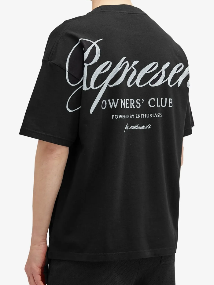 REPRESENT Owners Club Script T-Shirt Black - MAISONDEFASHION.COM