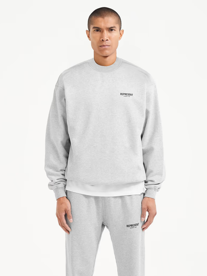 REPRESENT Owners Club Sweater Ash Grey - MAISONDEFASHION.COM