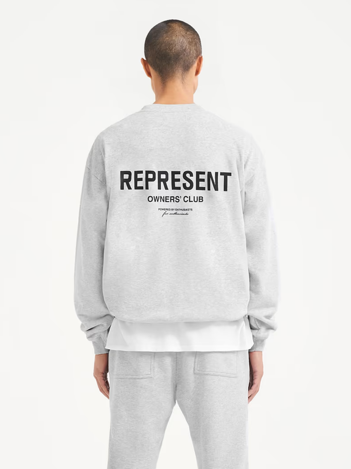 REPRESENT Owners Club Sweater Ash Grey - MAISONDEFASHION.COM