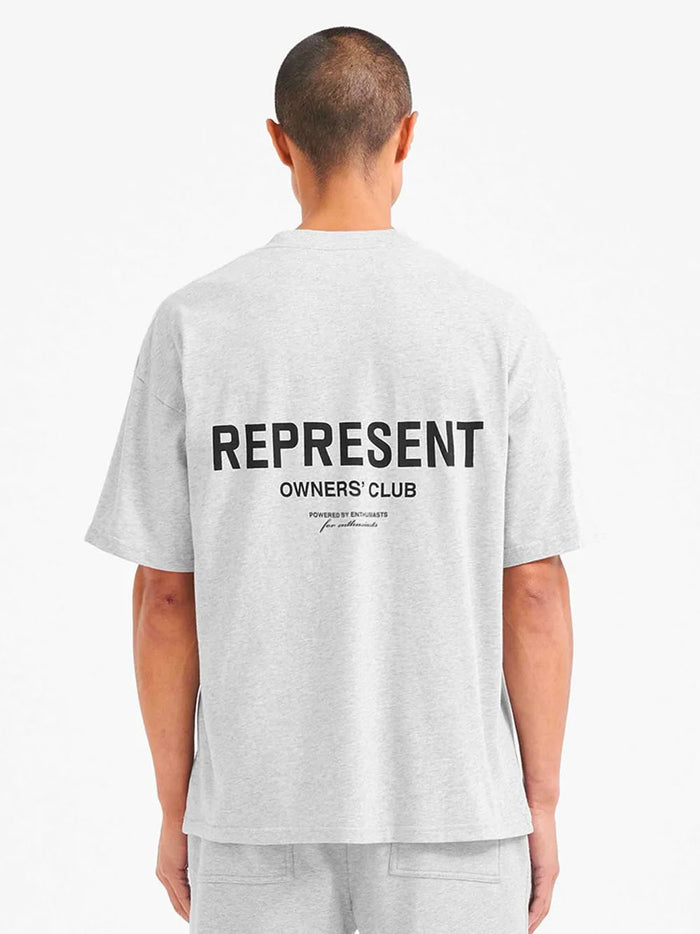 REPRESENT Owners Club T-Shirt Ash Grey/Black - MAISONDEFASHION.COM