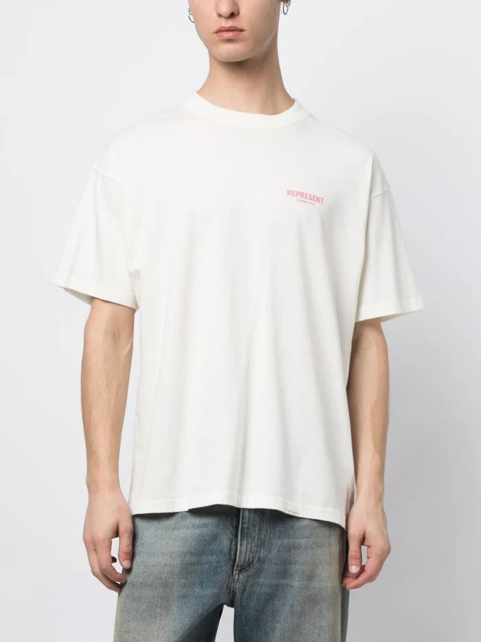 REPRESENT Owners Club T-Shirt Flat White Bubblegum - MAISONDEFASHION.COM