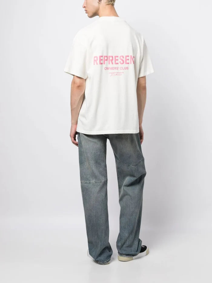 REPRESENT Owners Club T-Shirt Flat White Bubblegum - MAISONDEFASHION.COM
