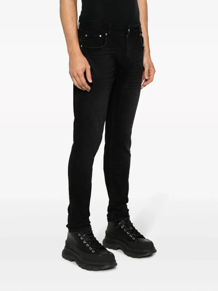 REPRESENT R1 Essential Slim-Fit Denim jeans Black - MAISONDEFASHION.COM