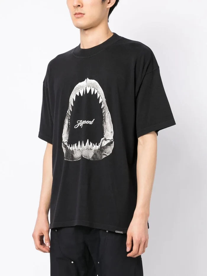 REPRESENT Shark Jaws T-Shirt Off Black - MAISONDEFASHION.COM