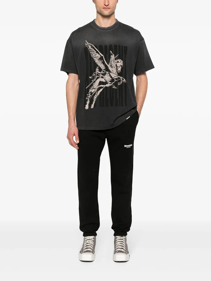 REPRESENT Spirits Mascot Cotton T-Shirt Aged Black - MAISONDEFASHION.COM