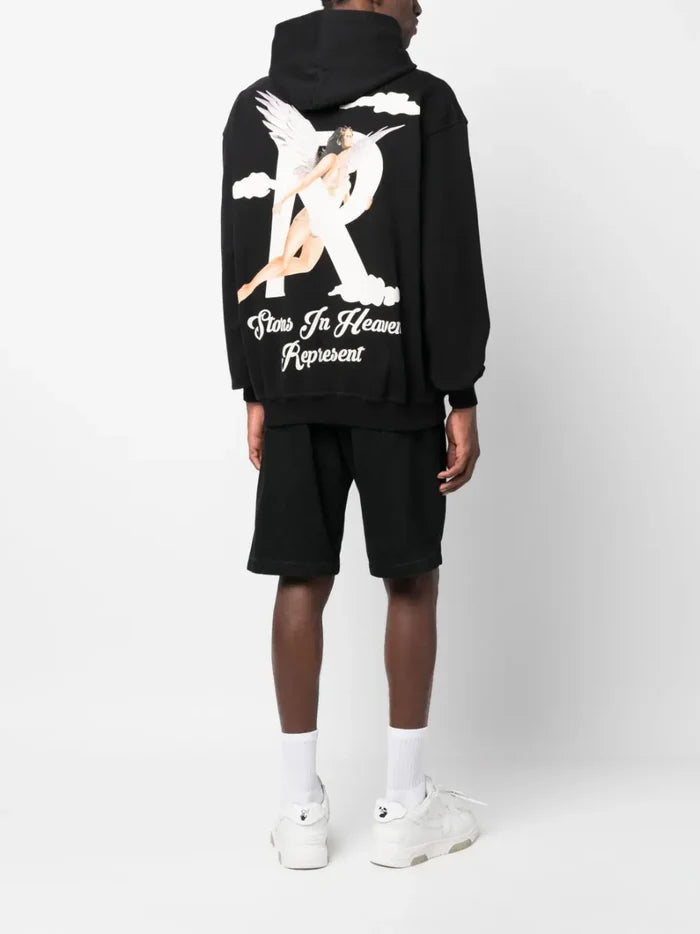 REPRESENT Storms In Heaven Hoodie Black - MAISONDEFASHION.COM