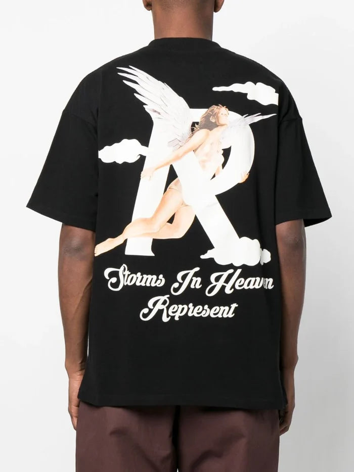 REPRESENT Storms in Heaven T-Shirt Jet Black - MAISONDEFASHION.COM