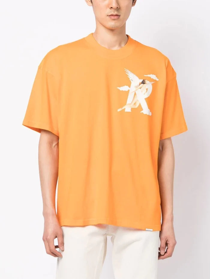 REPRESENT Storms in Heaven T-Shirt Neon Orange - MAISONDEFASHION.COM