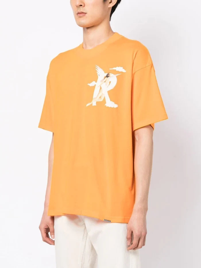 REPRESENT Storms in Heaven T-Shirt Neon Orange - MAISONDEFASHION.COM