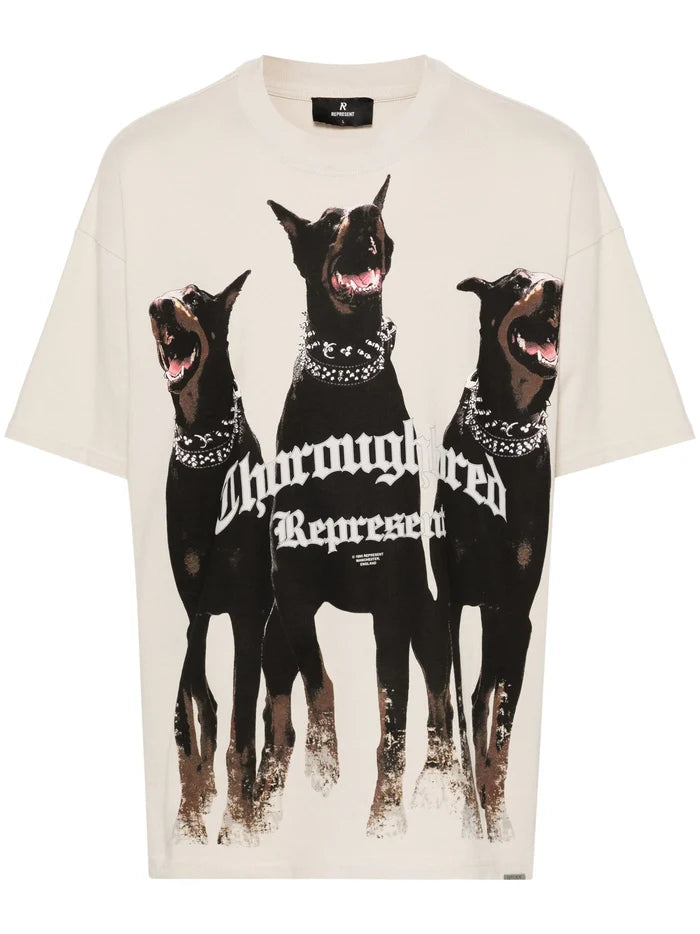 REPRESENT Thoroughbred Graphic Cotton T-Shirt Vintage White - MAISONDEFASHION.COM