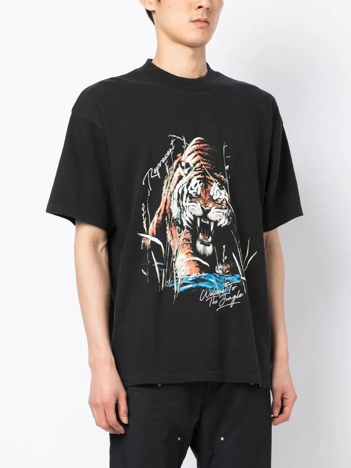 REPRESENT Welcome To The The Jungle T-Shirt Off Black - MAISONDEFASHION.COM