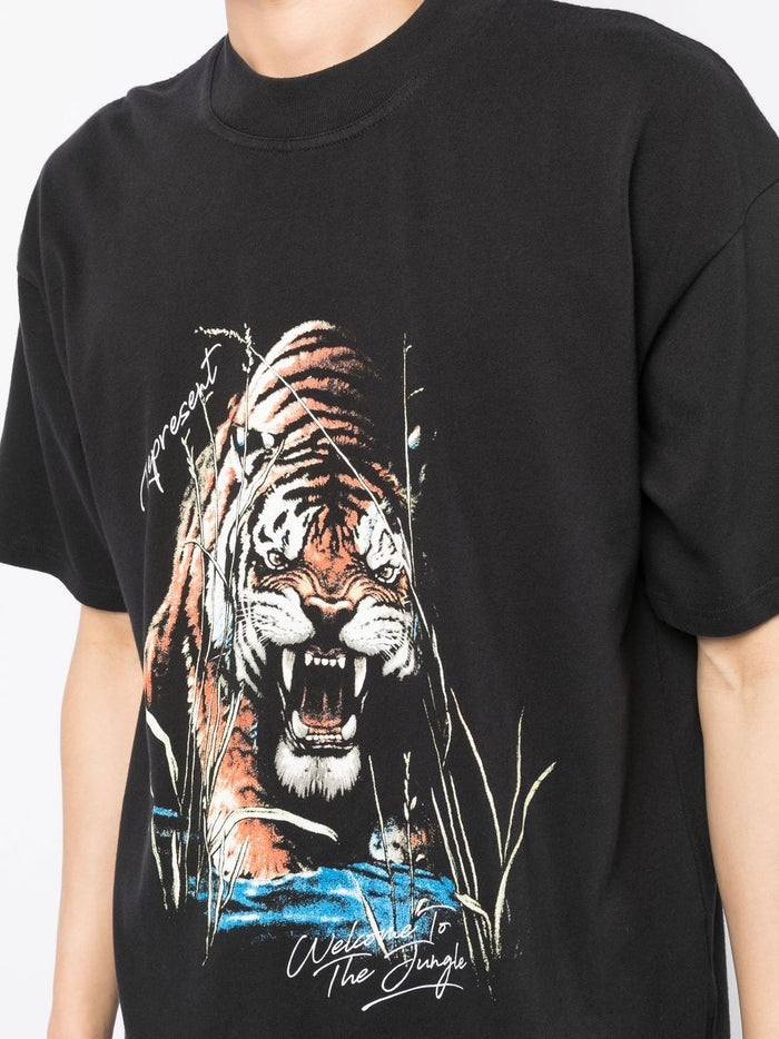 REPRESENT Welcome To The The Jungle T-Shirt Off Black - MAISONDEFASHION.COM