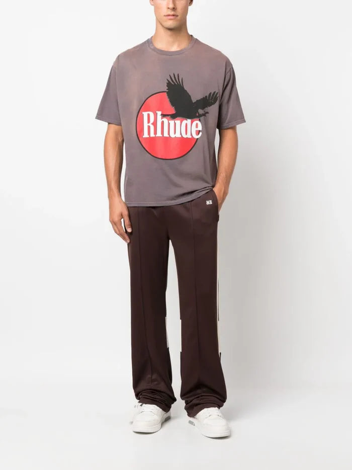 RHUDE MEN Eagle Logo T-Shirt Vintage Grey - MAISONDEFASHION.COM