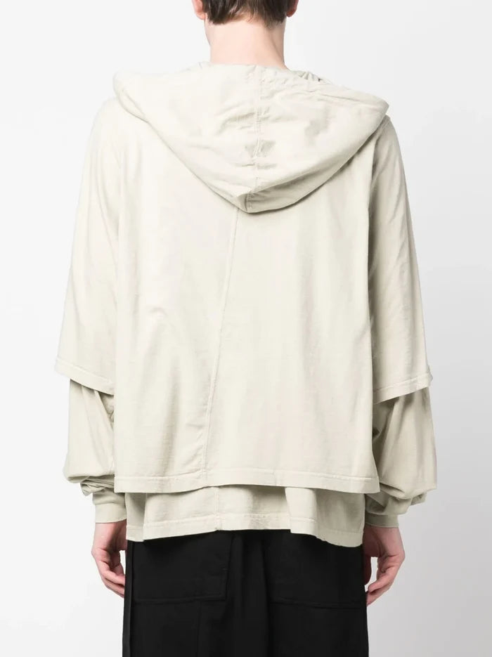 RICK OWENS DRKSHDW Hustler Hoodie Pearl/Black - MAISONDEFASHION.COM