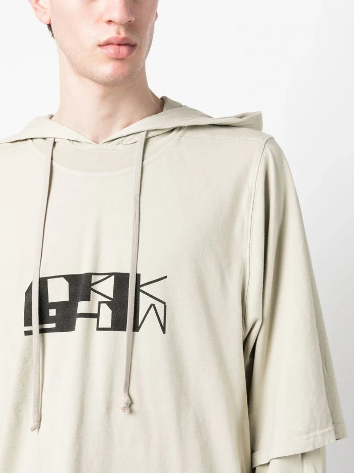 RICK OWENS DRKSHDW Hustler Hoodie Pearl/Black - MAISONDEFASHION.COM