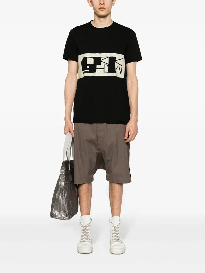 RICK OWENS DRKSHDW Level T Organic Cotton T-Shirt Black - MAISONDEFASHION.COM