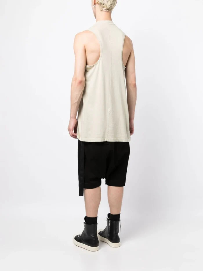 RICK OWENS DRKSHDW Logo-Print Cotton Tank Top Pearl Black - MAISONDEFASHION.COM