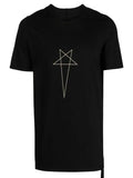 RICK OWENS DRKSHDW MEN Star-Logo Crew-Neck Knit Level T-shirt Black - MAISONDEFASHION.COM