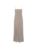 ROTATE BIRGER CHRISTENSEN WOMEN Chiffon Maxi Strap Dress Taupe