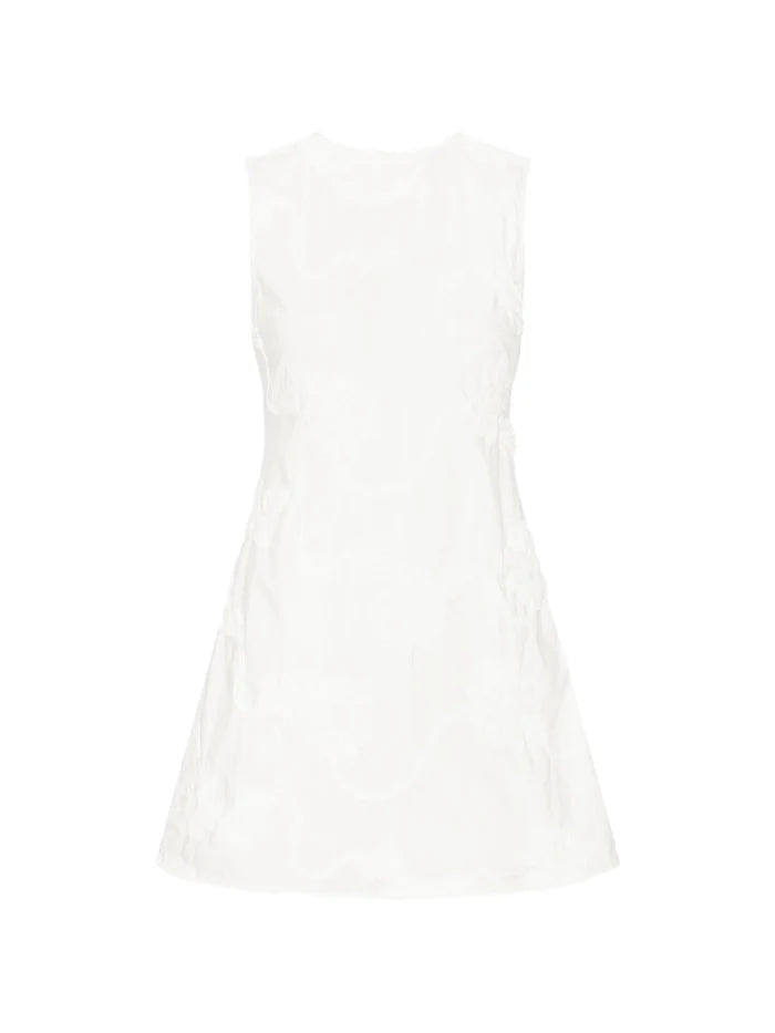 ROTATE BIRGER CHRISTENSEN WOMEN Flower Mini Flared Dress Bright White