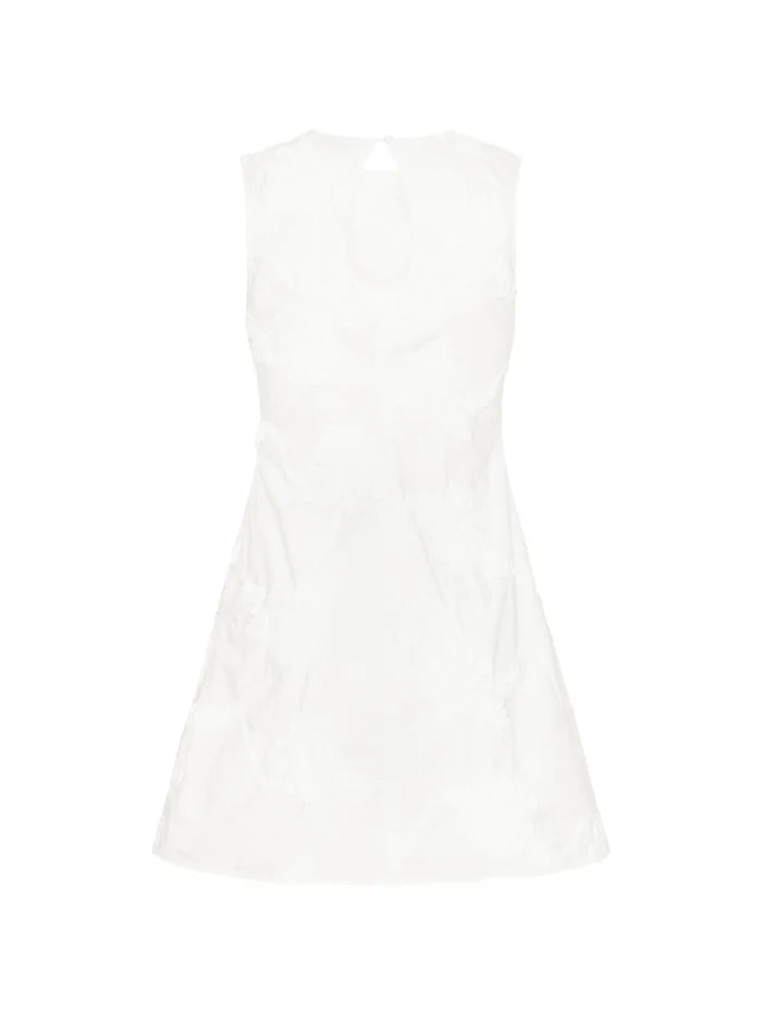ROTATE BIRGER CHRISTENSEN WOMEN Flower Mini Flared Dress Bright White