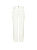 ROTATE BIRGER CHRISTENSEN WOMEN Loose Fit Laced Jeans White Denim