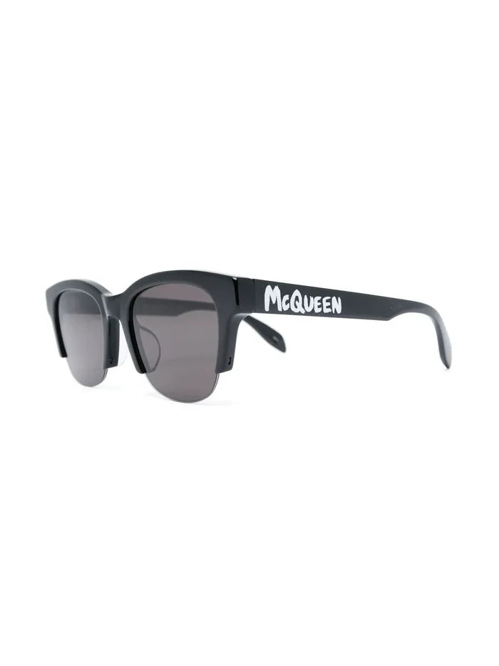 ALEXANDER MCQUEEN Round-frame Sunglasses Black - MAISONDEFASHION.COM
