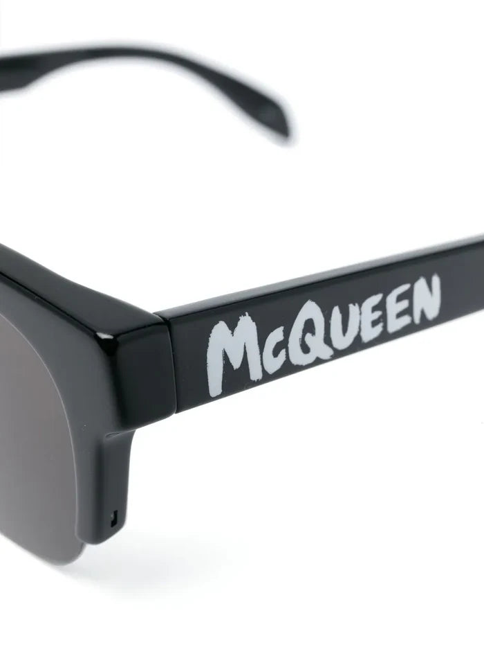 ALEXANDER MCQUEEN Round-frame Sunglasses Black - MAISONDEFASHION.COM