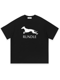 RUNDLE Galgo Graphic Print Cotton T-Shirt Black