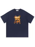 RUNDLE Galgo Graphic Print Cotton T-Shirt Navy