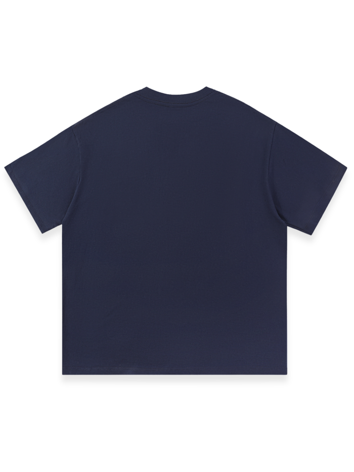 RUNDLE Galgo Graphic Print Cotton T-Shirt Navy