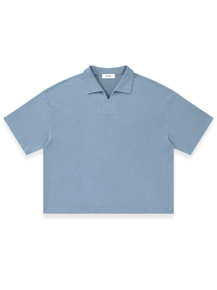 RUNDLE L'Enova Boxy Polo Shirt Sky Blue