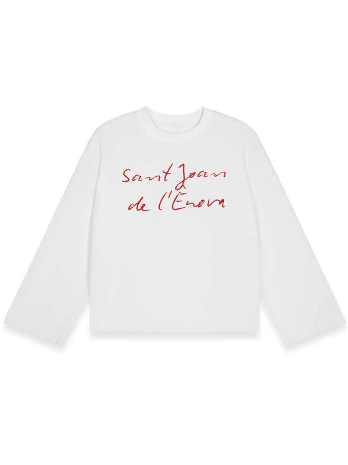 RUNDLE L'Enova Waffle Long Sleeve T-Shirt White