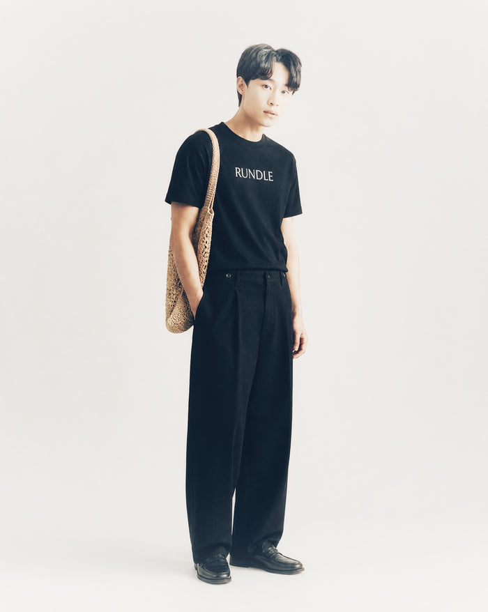 RUNDLE Logo Cotton T-Shirt Black