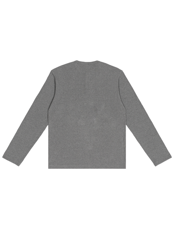 RUNDLE Long Sleeve Henley T-Shirt Grey