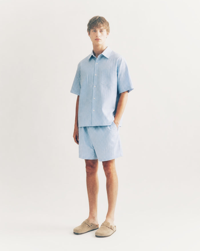 RUNDLE Striped Shorts Coastal Blue