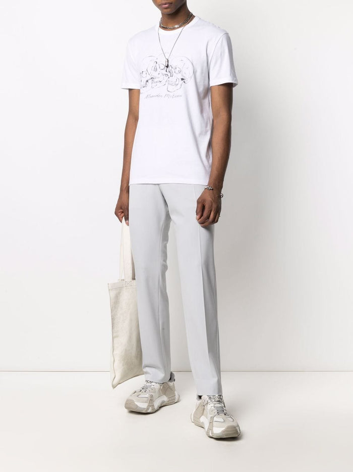 ALEXANDER MCQUEEN Rushmore Skull Print T-Shirt White - MAISONDEFASHION.COM