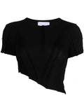 SAMI MIRO VINTAGE Asymmetric Short Sleeve T-Shirt Black - MAISONDEFASHION.COM