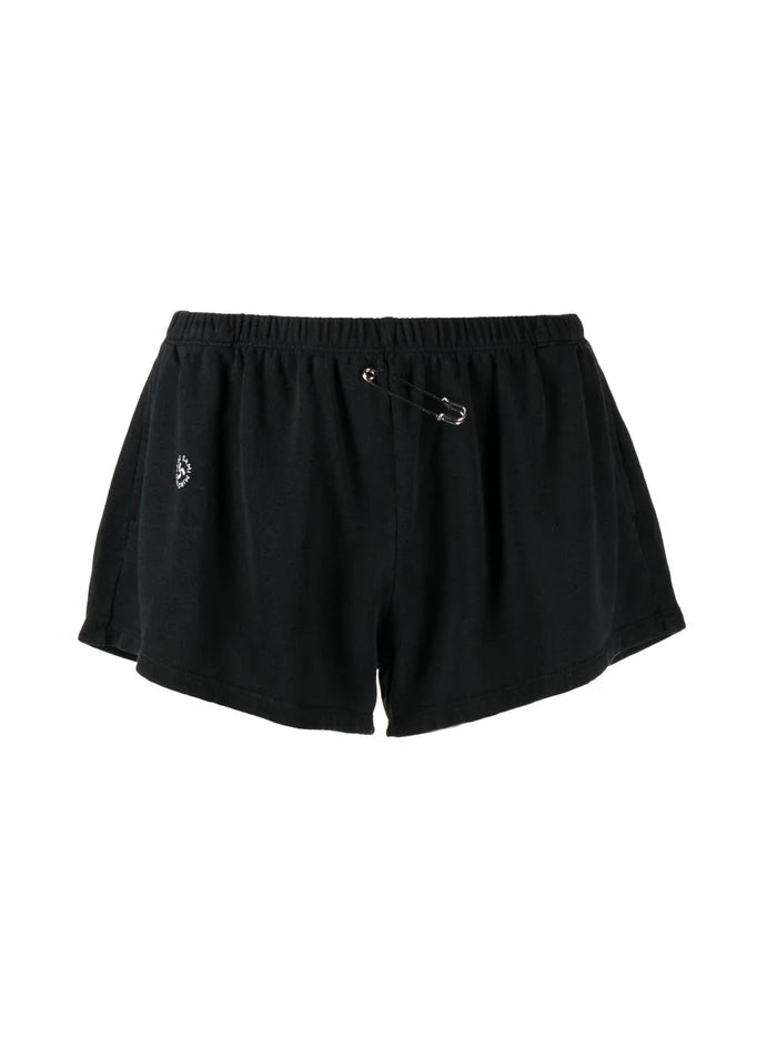 SAMI MIRO VINTAGE Mini Safety Pin Sweat Short Black - MAISONDEFASHION.COM