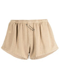SAMI MIRO VINTAGE Mini Safety Pin Sweat Short Taupe - MAISONDEFASHION.COM