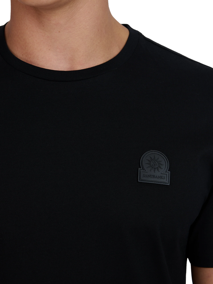 SANDBANKS Rubberised Badge Logo T-Shirt Black