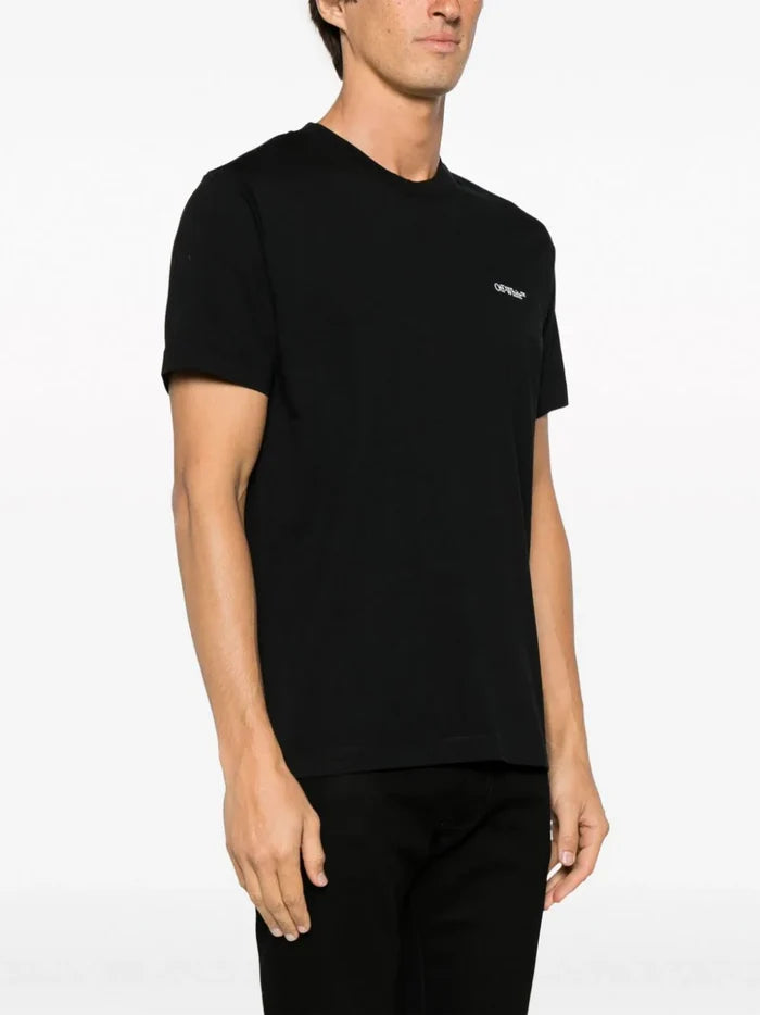 OFF-WHITE MEN Scratch Arrows-Print Cotton T-shirt Black/White - MAISONDEFASHION.COM
