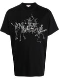 ALEXANDER MCQUEEN Skeleton Band Graphic T-shirt Black - MAISONDEFASHION.COM