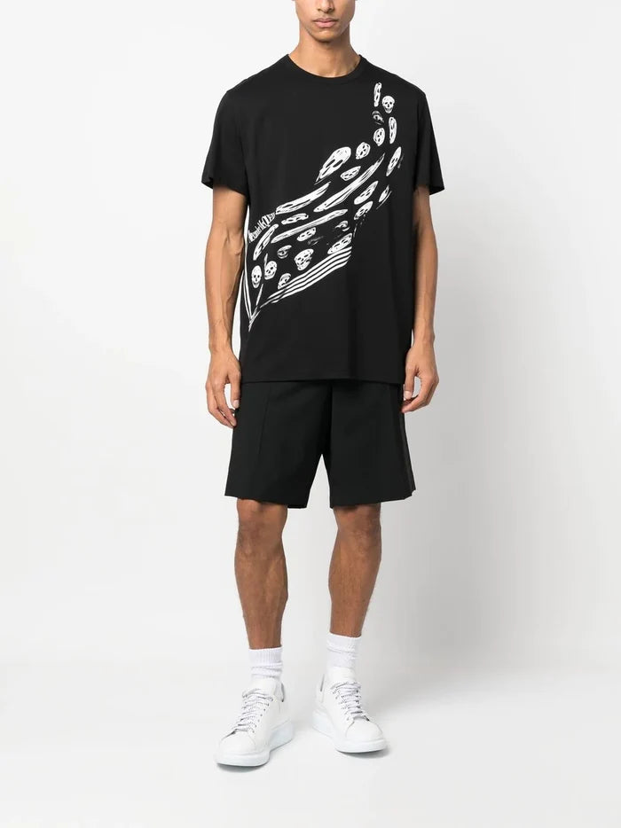 ALEXANDER MCQUEEN Skeleton-print Short-sleeved T-shirt Black - MAISONDEFASHION.COM
